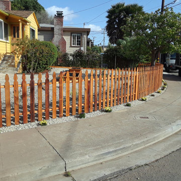 New Front Yard Redwood Picket Fence