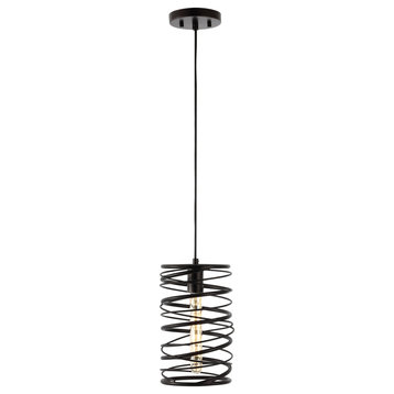 Helisa 7.25" 1-Light Modern Contemporary Iron Spiral LED Pendant