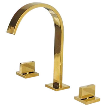 Venice Gold Plated Bathroom 3-Piece Sink Faucet Dual Handles Centerset Mixer Tap