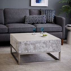 West Elm - Concrete + Chrome Coffee Table - Coffee And Accent Tables