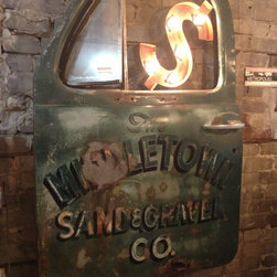 Vintage truck door wall art light. - Artwork
