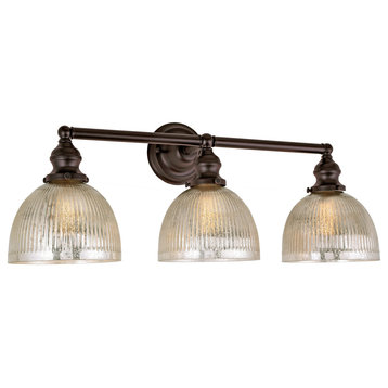 Union Square 3 Light Mercury Madison Bathroom Wall Sconce, Oil Rubbed Bronze