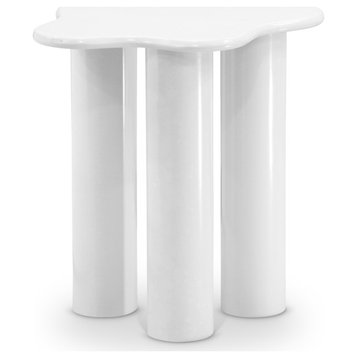 Romaine Coffee / End Table, White, End Table