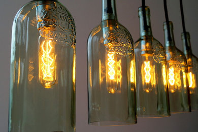 Vintage Flaschenlampe Hängelampe „Lampada cinque“