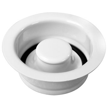 Insinkerator Style Disposal Flange And Stopper In Polished Nickel, Powder Coated White