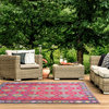 Boho Patio Collection Cranberry 2' x 3' Rectangle Indoor/Outdoor Throw Rug