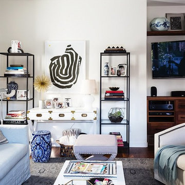 Indigo-Infused Living Room Makeover for Erica Chan Coffman of Honestly WTF