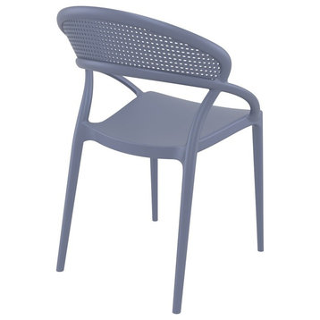 SunSet Dining Chair, Dark Gray, Set of 2