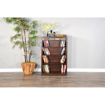 Sunny Designs Santa Fe 48" Traditional Wood Bookcase in Dark Chocolate