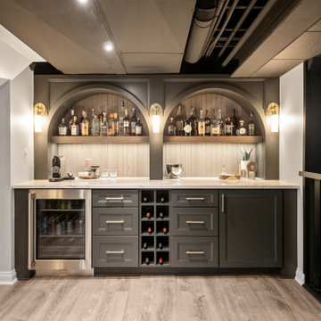 A Basement Built for Entertaining – With a Speakeasy Bar and Golf Simulator