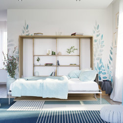 Spazio T - Full Size Wall Bed with Table - Kids Desks And Desk Sets