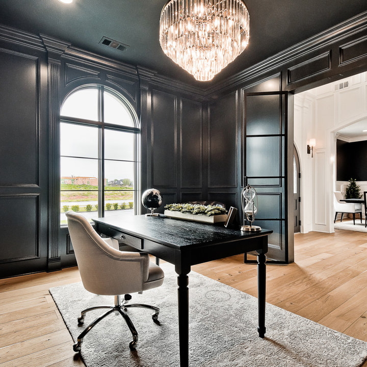 75 Beautiful Home Office with Black Walls Ideas & Designs - May 2023 ...