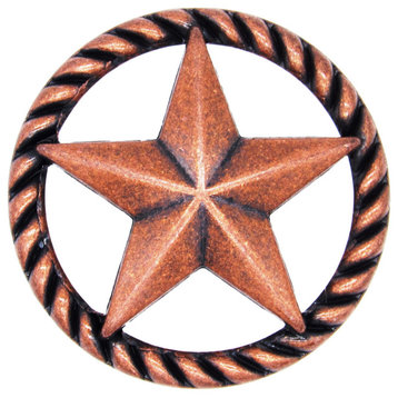 3, D Star With Narrow Rope, Satin Copper Ox