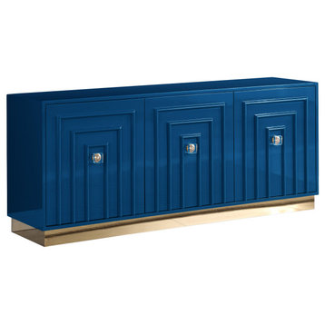 Trixie High Gloss Lacquer Sideboard, Navy Blue