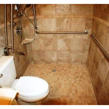 Handicap toilet - shower
