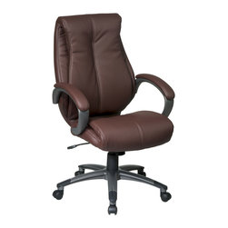High Back Executive Wine Eco Leather Office Chair - Office Chairs