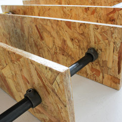 Pinder gloss lacquered OSB Industrial Desk with Storage & perforated steel - Desks & Writing Bureaus
