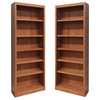 Home Square 2 Piece Traditional Tall 6-shelf Wood Bookcase Set in Dry Oak