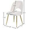 Logan Velvet Dining Chairs With Brushed Gold Legs (Set of 2), Cream