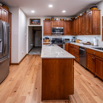 Cherry Cabinets with Pecan Stained Finish, Windemere Quartz Countertops