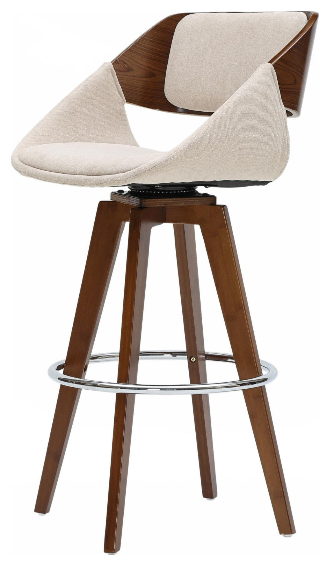 Cyprus Fabric Counter Stool - Santorini Sand/Walnut - Midcentury - Bar ...