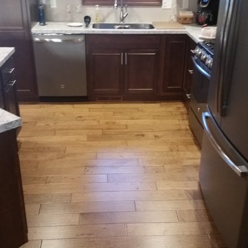 Kitchen, dining room and living room-Hardwood