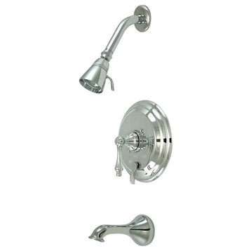 Kingston Brass Tub and Shower Faucet, Polished Chrome