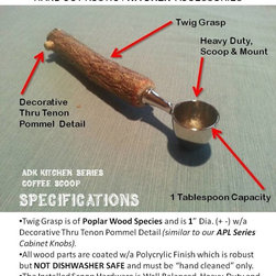 ADK Kitchen Series, Handmade, Rustic, Twig Handled Coffee Scoop - Specialty Kitchen Tools