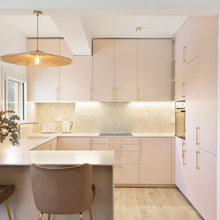 Kitchen Tour: An Open-plan Kitchen in Palest Pink and Warm Gold