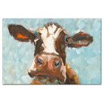 DDCG - Curious Cow 1 Canvas Wall Art, 20"x30", Unframed - This canvas print features painterly brush strokes and whimsical colors. The wall art is printed on professional grade tightly woven canvas with a durable construction, finished backing, and is built ready to hang. The result is a remarkable piece of wall art that will add elegance and style to any room.