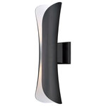 Maxim Lighting - Maxim Lighting 86146ABZ Scroll - 21.25" 22W 2 LED Outdoor Wall Sconce - Softly rolled aluminum does not quite meet at the center, leaving an opening to allow light to escape from its top and bottom, visible all along its center. The scroll series comes in our Architectural Bonze finish with a white interior to better reflect light and create an interesting light pattern on the wall. Suitable for both indoor and outdoor applications.Color Temperature: 3000CRI: 90+Lumens: 1540* Number of Bulbs: 2*Wattage: 11W* BulbType: PCB LED* Bulb Included: No