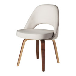 Jovial Elephant - Executive Side Chair in White Leather - Dining Chairs