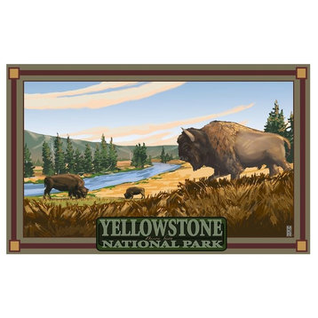 Mike Rangner Yellowstone National Park Field of Bison Art Print, 12"x18"