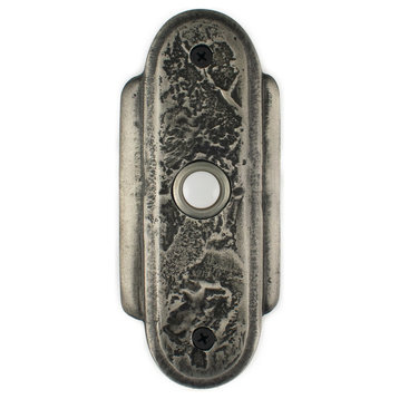 Seacrest Doorbell, Handmade Luxury Hardware, Vintage Pewter