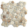 Glazed Mixed Quartz Moon Mosaic Tile