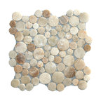 Glazed Mixed Quartz Moon Mosaic Tile
