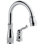 Delta - Delta Leland Single Handle Pull-Down Kitchen Faucet, Chrome, 978-DST - Delta MagnaTite Docking uses a powerful integrated magnet to pull your faucet spray wand precisely into place and hold it there so it stays docked when not in use. Delta faucets with DIAMOND Seal Technology perform like new for life with a patented design which reduces leak points, is less hassle to install and lasts twice as long as the industry standard*. Kitchen faucets with Touch-Clean  Spray Holes  allow you to easily wipe away calcium and lime build-up with the touch of a finger. You can install with confidence, knowing that Delta faucets are backed by our Lifetime Limited Warranty.  *Industry standard is based on ASME A112.18.1 of 500,000 cycles.