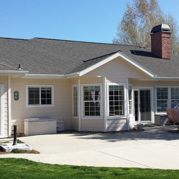 Clear span covered patio