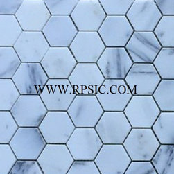 MH-19L HEXAGON STATUARY WHITE 2 IN - Mosaic Tile