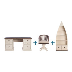 Barker and Stonehouse - Berkshire Office Set With Ls070 Chair Sundried Ash & Stu - Escritorios