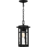 Quoizel - Quoizel UMA1908MBK One Light Outdoor Hanging Lantern Uma Matte Black - Enhance your home`s exterior with Uma lanterns. The rounded Matte Black frame and clear water glass panels appeal to transitional and coastal-inspired styles. Choose from multiple options including a hanging lantern, wall lanterns, and post lantern to round out your home`s exterior.