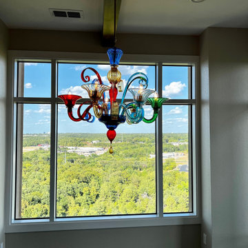 Murano Glass Arlecchino Chandelier Upward Lights