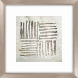 20-1/2 in. x 20-1/2 in. "Tribal Etched Lines A" Framed Wall Art - Fine Art Prints