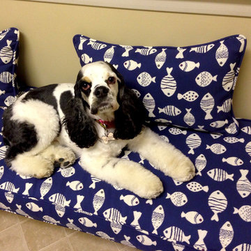 Nautical Window Seat Cushion and Pillows