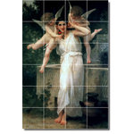 Picture-Tiles.com - William Bouguereau Angels Painting Ceramic Tile Mural #54, 48"x72" - Mural Title: Jeunesse