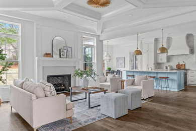 Transitional living room photo in Raleigh