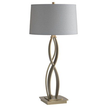 Almost Infinity Table Lamp, Soft Gold, Medium Grey Shade