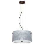 Besa Lighting - Besa Lighting Tamburo 16v2 - Three Light Cable Pendant with Flat Canopy - Tamburo is a classic open-ended cylinder of handcrTamburo 16v2 Three L Bronze Stone Silver  *UL Approved: YES Energy Star Qualified: n/a ADA Certified: n/a  *Number of Lights: Lamp: 3-*Wattage:100w A19 Medium base bulb(s) *Bulb Included:No *Bulb Type:A19 Medium base *Finish Type:Bronze