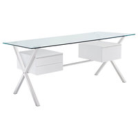 Abeyance Stainless Steel Office Desk, White