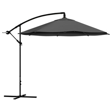 Patio Umbrella 10 ft Offset Cantilever Umbrella Backyard Shade With Crank, Gray